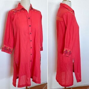 fnkasia Long Line Button Up Tunic M
